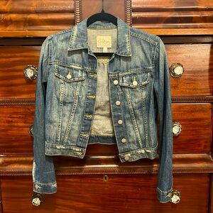 Jessica Simpson Distressed Jean Jacket, Size Small